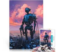 1000 Pieces Jigsaw Puzzles for Adults Robot in a flower field 02 Denkspiel Wanddekoration Einzigartige Geburtstags- und Weihnachtsgeschenke75x50cm