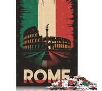 1000 Pieces Jigsaw Puzzles for Adults Rome Italy Travel Poster Square Jigsaw Puzzles, for Adults And Teenager, Wooden Puzzles Home Art Decor 1000pcs (75x50cm)