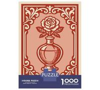1000 Pieces Jigsaw Puzzles for Adults Rose in A Bottle with Ornate Frame Puzzles for Adults Family Games Precision Cutting Unique Gifts for Birthday And Christmas 52x38cm/1000pcs