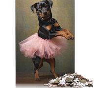 1000 Pieces Jigsaw Puzzles for Adults Rottweiler Ballerina Square Jigsaw Puzzles, for Adults And Teenager, Wooden Puzzles Home Art Decor 1000pcs (75x50cm)