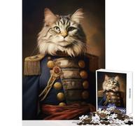 1000 Pieces Jigsaw Puzzles for Adults Royal Officer Cat Toy Wall Decor Gift Birthday Relaxing Games Parent-child Interaction Size 38x52cm