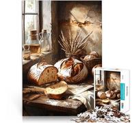 1000 Pieces Jigsaw Puzzles for Adults Rustic Bread Still Life Schwierig Schwer Tolles Geschenk für Spiele75x50cm