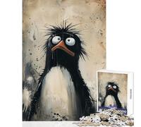 1000 Pieces Jigsaw Puzzles for Adults Sad Penguin Family Games Stress Reliever Toy Wall Decor Artists Collection, Fine Art (38x26cm)