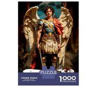 1000 Pieces Jigsaw Puzzles for Adults Saint Archangel Michael Jigsaw for Adults Relax Games Perfect Decoration Unique Gifts for Birthday And Christmas 38x26cm/1000pcs