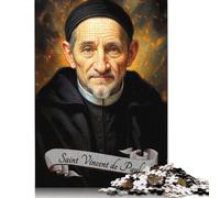 1000 Pieces Jigsaw Puzzles for Adults 'Saint Vincent De Paul Portrait Jigsaw Wooden Creative Puzzles Impossible Puzzle Brain Challenge Puzzle for Teenagers 1000pcs (75x50cm)