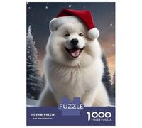 1000 Pieces Jigsaw Puzzles for Adults Samoyed Dogs Santa Jigsaw for Adults Relax Games Perfect Decoration Unique Gifts for Birthday And Christmas 52x38cm/1000pcs