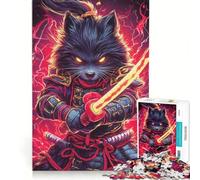 1000 Pieces Jigsaw Puzzles for Adults Samurai Miniature Schnauzer Dog with Katana Animal, Educational Games, But Fun And Humorous, Birthday Present, Gifts, 38x26cm