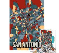 1000 Pieces Jigsaw Puzzles for Adults San Antonio Earthtone Map Challenging Game Toys Educational Game Wall Decoration Great Gifts And Toys (size 38x26cm)