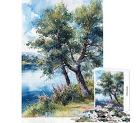 1000 Pieces Jigsaw Puzzles for Adults Serene River Bend Family Games Stress Reliever Toy Wall Decor Artists Collection, Fine Art (50x75cm)