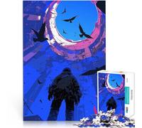1000 Pieces Jigsaw Puzzles for Adults Silhouette in a Broken City Quizspiel Lustige Aktivitäten für zu Hause, Geburtstagsgeschenk, Reisegeschenk,52x38cm