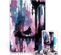 1000 Pieces Jigsaw Puzzles for Adults Silhouette Knight in Fantasy City Schwierig Schwer Geschenk zum Geburtstag75x50cm
