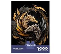 1000 Pieces Jigsaw Puzzles for Adults Silver Gold Dragon Adult Jigsaw Brain Teaser Game Birthday Present Birthday And Unique Gifts 70x50cm/1000pcs