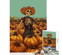 1000 Pieces Jigsaw Puzzles for Adults Skeleton Pumpkin Farmer Family Games A Work of Art Toy Wall Decor Artists Collection, Fine Art (52X38cm)