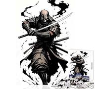 1000 Pieces Jigsaw Puzzles for Adults Skull Samurai Warrior with Katana Puzzle For Teenagers Family Activities Challenging To Complete Christmas Birthday Gifts (50x75cm)
