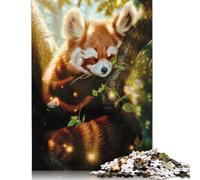 1000 Pieces Jigsaw Puzzles for Adults Sleepy Red Panda Square Wooden Puzzles Unique Piece Puzzle Educational Fun Games Toys 1000pcs (75x50cm)