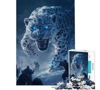 1000 Pieces Jigsaw Puzzles for Adults Snow Leopard Attack Help The Brain Exercise Stress Reliever Family Game for Age 14+ Game (38X52cm)