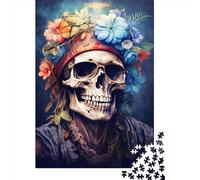1000 Pieces Jigsaw Puzzles for Adults Soulful Harmony Skull Square Wooden Puzzles Unique Piece Puzzle Educational Fun Games Toys 1000pcs (75x50cm)