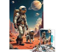 1000 Pieces Jigsaw Puzzles for Adults Space Explorer And Dog Companion Help The Brain Exercise Stress Reliever Family Game for Age 14+ Game (38X26cm)
