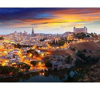 1000 Pieces Jigsaw Puzzles for Adults Spanish Sunset Puzzle Toledo Spain Adults Teens Kids Jigsaw Toys Gift Educational Intellectual Decompressing Fun Family Friendly Game Home Decoration