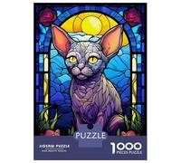 1000 Pieces Jigsaw Puzzles for Adults Sphynx Cat Abstract Jigsaw for Adults Relax Games Perfect Decoration Unique Gifts for Birthday And Christmas 70x50cm/1000pcs