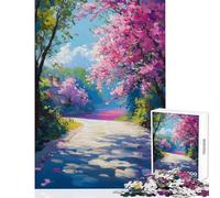 1000 Pieces Jigsaw Puzzles for Adults Springtime Path Family Games Stress Reliever Toy Wall Decor Artists Collection, Fine Art (38x26cm)