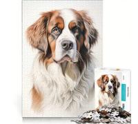 1000 Pieces Jigsaw Puzzles for Adults St Bernard Dog, Fun Games, Parent-child Interaction, Challenging Game Gifts 50x75cm