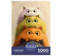 1000 Pieces Jigsaw Puzzles for Adults Stacked Fluffy Cats Digital Art Jigsaw for Adults Brain Teaser Game Presents for Women Birthday And Unique Gifts 70x50cm/1000pcs