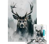 1000 Pieces Jigsaw Puzzles for Adults Stag Deer Regal Presence Toy Intellectual Game Educational Games for The Whole Family Great Gifts And Toys (Size 38x26cm)