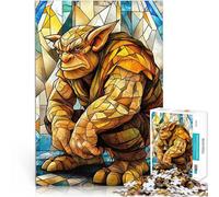 1000 Pieces Jigsaw Puzzles for Adults Stained Glass Goblin pädagogische Herausforderung Wohnkunstdekor75x50cm