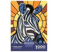 1000 Pieces Jigsaw Puzzles for Adults Stained Glass Zebra Portrait Adult Jigsaw Brain Teaser Game Birthday Present Birthday And Unique Gifts 70x50cm/1000pcs