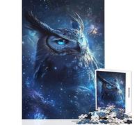 1000 Pieces Jigsaw Puzzles for Adults Starry Owl Majesty Family Games Stress Reliever Toy Wall Decor Artists Collection, Fine Art (38x52cm)