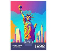 1000 Pieces Jigsaw Puzzles for Adults Statue of Liberty Poster Jigsaw for Adults Family Game Precision Cutting Unique Gifts for Birthday And Christmas 70x50cm/1000pcs