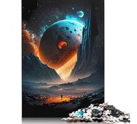 1000 Pieces Jigsaw Puzzles for Adults Stellar Solitude Planet Square Wooden Puzzles Unique Piece Puzzle Educational Fun Games Toys 1000pcs (75x50cm)