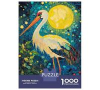 1000 Pieces Jigsaw Puzzles for Adults Stork Under Moonlight Jigsaw Puzzle Family Game Wall Art Unique Gifts for Birthday And Christmas 70x50cm/1000pcs