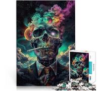 1000 Pieces Jigsaw Puzzles for Adults Suit Up! Smoke Skull Handgeschwindigkeitswettbewerb Ein Kunstwerk38x26cm