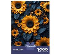 1000 Pieces Jigsaw Puzzles for Adults Sunflower Black Leaf Puzzles for Adults Family Games Precision Cutting Unique Gifts for Birthday And Christmas 70x50cm/1000pcs