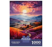 1000 Pieces Jigsaw Puzzles for Adults Sunset Over Rolling Hills Puzzles for Adults Anti-Stress Toys Staycation Kill Time Birthday And Unique Gifts 52x38cm/1000pcs
