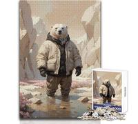1000 Pieces Jigsaw Puzzles for Adults Surreal Polar Bear Nature Cozy And Calming Leisure Fun Seamless Fit High Precision Toy Size 38x26cm