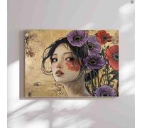 1000 Pieces Jigsaw Puzzles for Adults Teens Woman with Flowers Minimalism Letters on The Back Suitable for Beginners to Adapt to Family Education Activities Without Pressure
