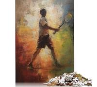 1000 Pieces Jigsaw Puzzles for Adults Tennis Player Oil Painting Square Jigsaw Puzzles, for Adults And Teenager, Wooden Puzzles Home Art Decor 1000pcs (75x50cm)