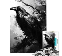 1000 Pieces Jigsaw Puzzles for Adults The Raven Monochromatic Educational Challenge For Family Fun Relax Games for Ages 14 And over (38x26cm)