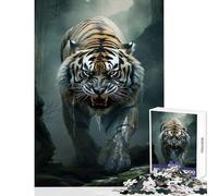 1000 Pieces Jigsaw Puzzles for Adults The Stalking Tiger Toy Wall Decor Gift Birthday Relaxing Games Parent-child Interaction Size 50x75cm