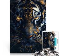 1000 Pieces Jigsaw Puzzles for Adults Tiger Close-Up Made of cardboard，for ages 14 and over Educational toy game challenge It is ideal as a gift for the whole family。size：38x52cm/14.96x20.47inch