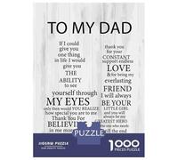 1000 Pieces Jigsaw Puzzles for Adults To My Dad Quotes Jigsaws for Adults Brain Teaser Game Stress Reliever Birthday And Unique Gifts 52x38cm/1000pcs