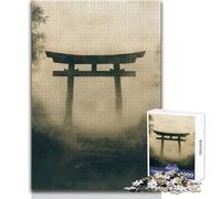 1000 Pieces Jigsaw Puzzles for Adults Torii Gate in The Silent Mist Cozy And Calming Leisure Fun Seamless Fit High Precision Toy Size 50x75cm