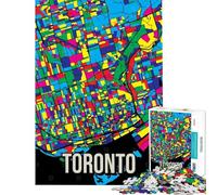 1000 Pieces Jigsaw Puzzles for Adults Toronto City Map Art Educational Game Toy Intellectual Game Gifts Birthday Staycation Kill Time (size 38x26cm)