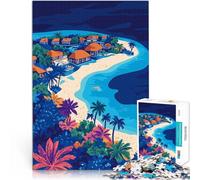 1000 Pieces Jigsaw Puzzles for Adults Tropical Maldives Islands Minimalist Art Mustermontage Lustiges Geschenk52x38cm