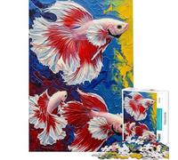 1000 Pieces Jigsaw Puzzles for Adults Two Betta Fish Painting Puzzles for Adults DIY Toys Difficult Challenge Difficult And Challenge (size 38x52cm)