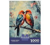 1000 Pieces Jigsaw Puzzles for Adults Two Birds on A Branch Painting Jigsaw Puzzle Family Game Wall Art Unique Gifts for Birthday And Christmas 38x26cm/1000pcs