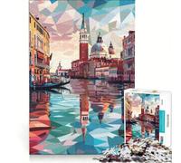 1000 Pieces Jigsaw Puzzles for Adults Venice Sunset Charm, Fun Games, Parent-child Interaction, Challenging Game Gifts 38x26cm